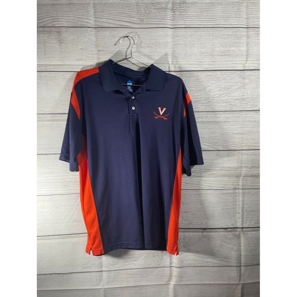 Virginia Cavaliers NCAA - Men's Blue/Orange Logo Polo Shirt - Size M - Picture 1 of 6